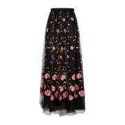 Zwarte Rozen Geborduurde Midi Rok Giambattista Valli , Multicolor , Da...