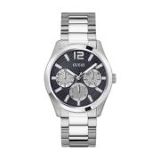 Multifunctionele ZEN horloge in zilver/zwart Guess , Gray , Heren