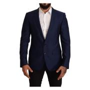 Martini Slim Fit Jas Blazer Dolce & Gabbana , Blue , Heren