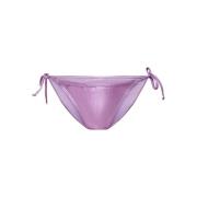 Glanzende Stropdas Bikini Brief Only , Purple , Dames