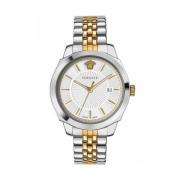 Klassiek icoon Zilver Goud Staal Witte Wijzerplaat Horloge Versace , G...