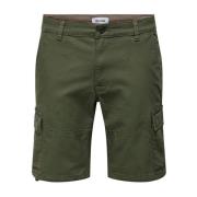 Cargo Bermuda Shorts voor Mannen Only & Sons , Green , Heren
