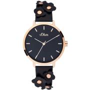 Zwarte Analoge Horloge So-3700-Lq s.Oliver , Black , Dames
