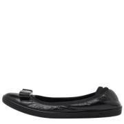 Pre-owned Leather flats Salvatore Ferragamo Pre-owned , Black , Dames