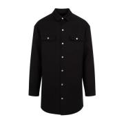 Jumbo Fogpocket Zijde Wol Shirtjas Rick Owens , Black , Heren