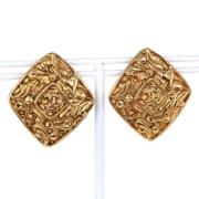 Pre-owned Metal earrings Chanel Vintage , Yellow , Dames