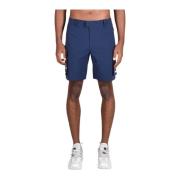 Katoen-Polyester Shorts voor Mannen K-Way , Blue , Heren