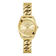 Serena Gouden Quartz Horloge Roestvrij Staal Guess , Yellow , Dames