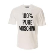 Korte Mouw T-shirt Moschino , White , Heren