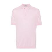Roze Polo Shirt Gebreide Constructie John Smedley , Pink , Heren