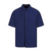 Blauw Katoenen Moleskin Overhemd Sacai , Blue , Heren