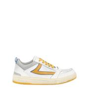 Witte en Gele Leren Starlight Sneaker HTC , Multicolor , Heren