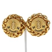 Pre-owned Metal earrings Chanel Vintage , Yellow , Dames