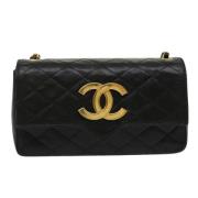 Pre-owned Leather shoulder-bags Chanel Vintage , Black , Dames