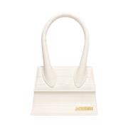 Ivoor Le Chiquito Moyen Leren Tas Jacquemus , White , Dames