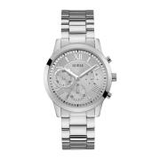Elegante zilveren roestvrijstalen horloge Guess , White , Dames