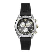 V-Chrono Chronograaf Horloge Zwart Silicone Versace , Multicolor , Her...