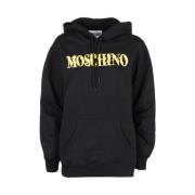 Couture Hoodie - Gotisch Logo Geborduurd Moschino , Black , Dames