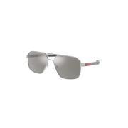 Zilveren Frame Zonnebril PS 55Ws Prada , Gray , Heren