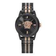 Zwart Roségoud Quartz Horloge Code Restyling Versace , Black , Heren