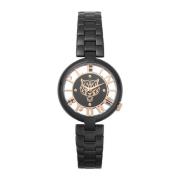 Tiger Luxe Zwart/Rose Goud Horloge Plein Sport , Black , Heren