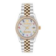 Datum Superlatief Strass Stenen Horloge Philipp Plein , Gray , Dames