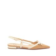 Beige en wit leren slingback schoenen Roberto Festa , Beige , Dames