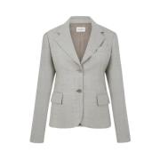 Grijze Wollen Blazer Lille Knoopsluiting P.a.r.o.s.h. , Gray , Dames