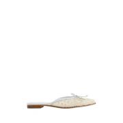 Geborduurde madeliefjes leren balletflats Manolo Blahnik , White , Dam...