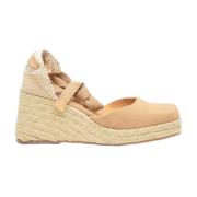 Tina Espadrilles in lederen stof Castañer , Beige , Dames