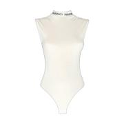 Lycra Mouwloos Body met Logo Details Pharmacy Industry , White , Dames