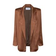 Bruine Satijnen Jas Benson Stijl Nenette , Brown , Dames