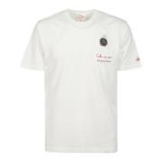Wit Katoenen T-shirt met Rode Borduursels MC2 Saint Barth , White , He...