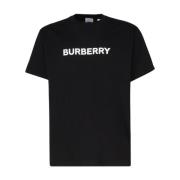 Zwart Logo Print Katoenen Tee Burberry , Black , Heren