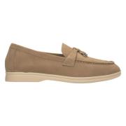 Dames Beige Kwast Loafers gemaakt van Nubuck Er00114687 Estro , Beige ...