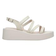 Licht Beige Plateau Sandalen Echt Leer Estro , Beige , Dames