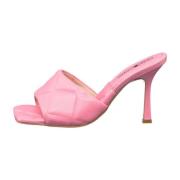 Roze Square Toe Heeled Mules Cesare Gaspari , Pink , Dames