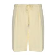 Gele Twill Shorts met Plooidetail Calvin Klein , Beige , Dames