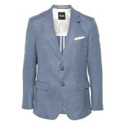 Wollen Blazer met Gemengde Stof Hugo Boss , Blue , Heren