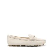 Beige Platte Schoenen met Penny Slot Miu Miu , Beige , Dames