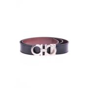 Leren riem Salvatore Ferragamo , Black , Heren