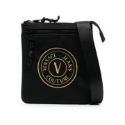 Zwarte schoudertas voor mannen Versace Jeans Couture , Black , Heren