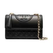 Zwarte Leren Convertible Schoudertas Tory Burch , Black , Dames