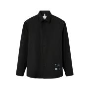Zwart Geweven Mark Shirt Button-Down Oamc , Black , Heren