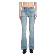 Blauwe Denim Bootcut Broek Courrèges , Blue , Dames