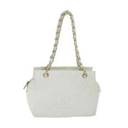 Pre-owned Leather handbags Chanel Vintage , White , Dames