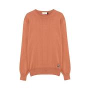 Katoenen Crew Neck Sweater Roy Roger's , Orange , Heren