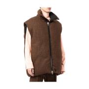 Gewatteerd Geweven Gilet Oamc , Brown , Heren