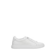 Witte Leren Lage Sneakers Estro , White , Dames