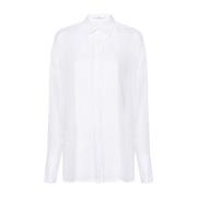 Witte Katoenen Overhemd met Plooien Ermanno Scervino , White , Dames